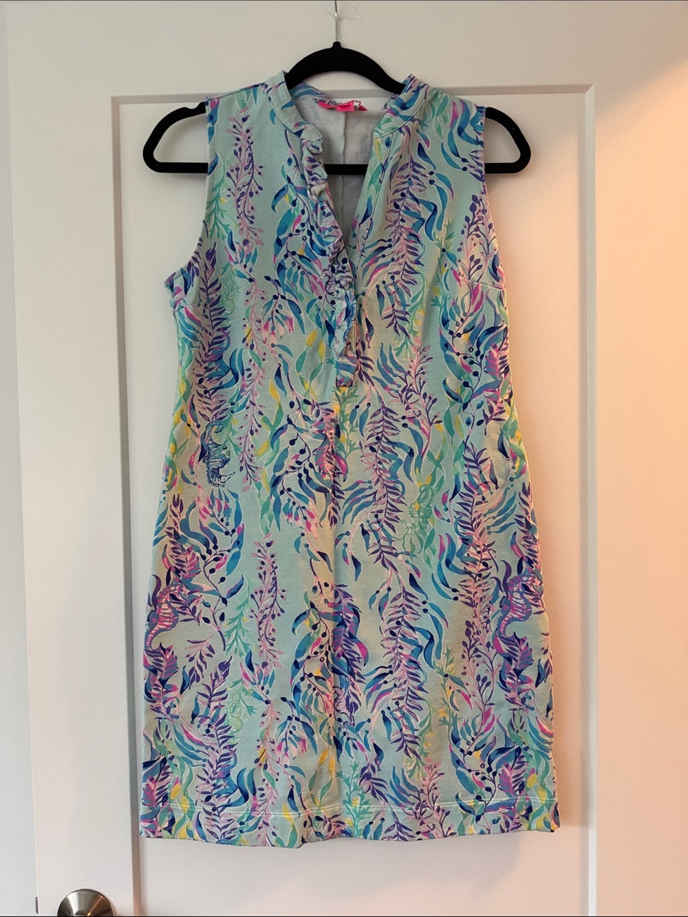 Lilly Pulitzer Mint Floral-Print Ruffled V-Neck Midi Dress